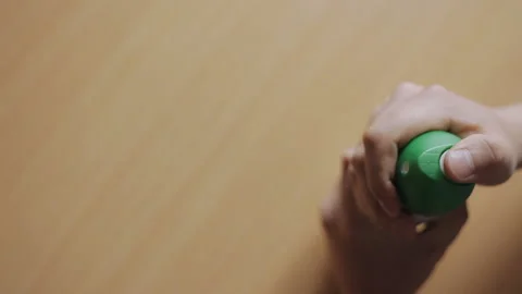 Guy spray aerosols CU Stock Footage 137295692