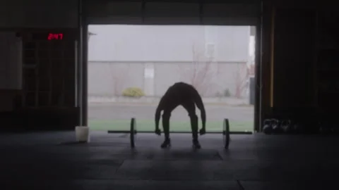 Guy Squats With Bar Video stock 270324786