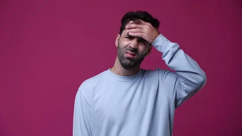 The guy is standing and he is very nervous, worried Stock Footage 162843378