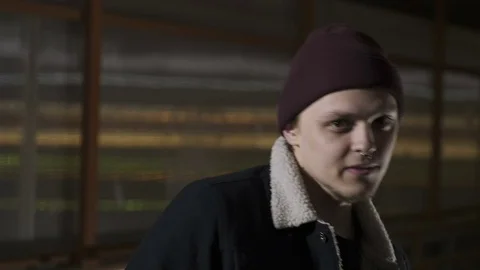 Guy is standing and moving Stock Footage 80481330