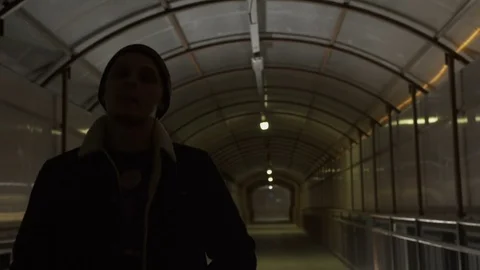 Guy is standing in the dark Video stock 80480566