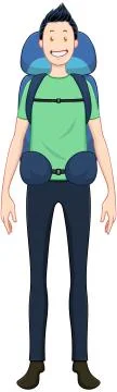 Guy Standing With Travel Backpack Stock Illustration
