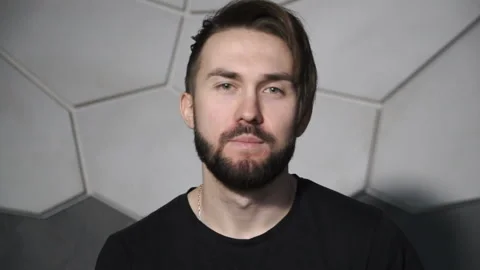 Guy is standing at the wall Stock Footage 86255813