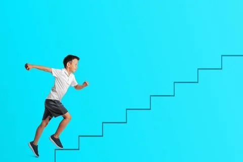 The guy is at the start to run Stock Photos