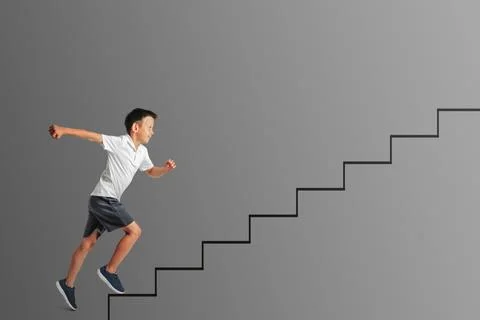 The guy is at the start to run Stock Photos