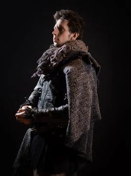 A guy in a steampunk or post-apocalyptic image, portrait Stock-Fotos