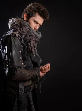 A guy in a steampunk or post-apocalyptic image, portrait Foto stock