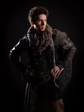 A guy in a steampunk or post-apocalyptic image, portrait Stock Photos