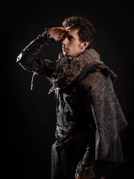 A guy in a steampunk or post-apocalyptic image, portrait Stock Photos