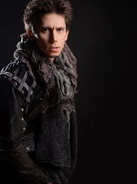 A guy in a steampunk or post-apocalyptic image, portrait Stock Photos