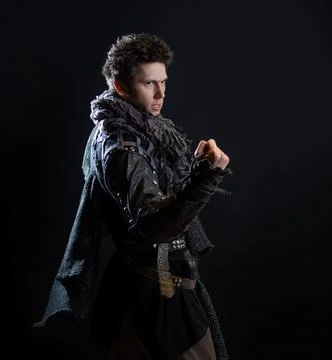 A guy in a steampunk or post-apocalyptic image, portrait Foto stock