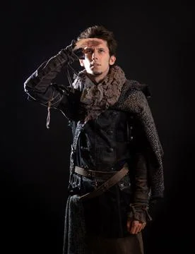 A guy in a steampunk or post-apocalyptic image, portrait Foto stock