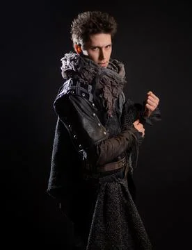 A guy in a steampunk or post-apocalyptic image, portrait Stock Photos