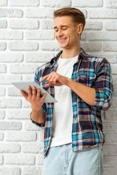 The guy in the studio Foto stock