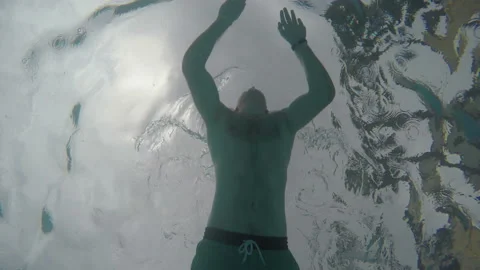 The Guy Swims In The Pool Stock-Footage 91593448