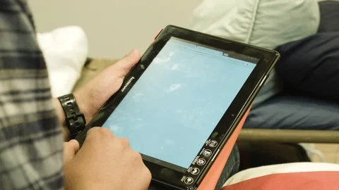 Guy with tablet 02 Stock Footage 89480521