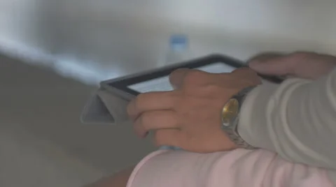 The guy with the tablet, the phone in the city, UHD Stock Footage 65367953