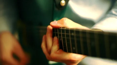 The guy takes the guitar solo Stock Footage 48170086