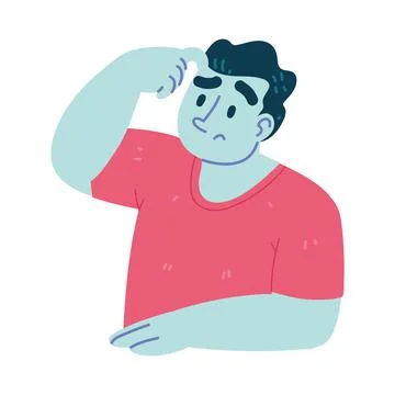 Guy thinking difficult choice Stock Illustration