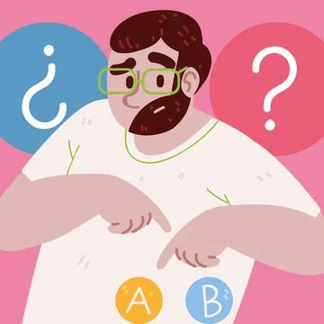 Guy thinking difficult choice Stock Illustration