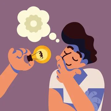 Guy thinking an idea Stock Illustration