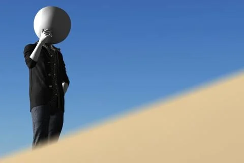 A guy thinking of something Stock Illustration