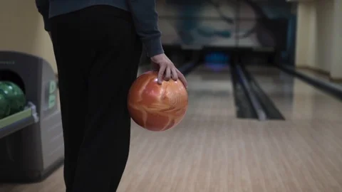 Guy throws a bowling ball Stock Footage 99044218