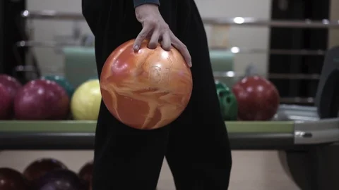 Guy throws a bowling ball Stock Footage 99044234