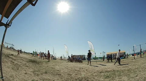 Guy Trains Element Of Free Running on The Coast Stock Footage 59436950