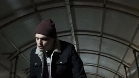 Guy turns around and puts hands on himself face Stock Footage 80478282