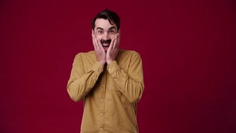 The guy turns to the camera and is very surprised Stock Footage 165620186