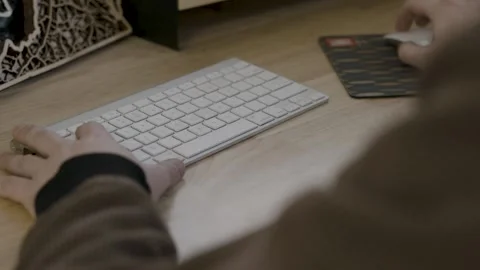 Guy Typing On Keyboard Stock Footage 230757826
