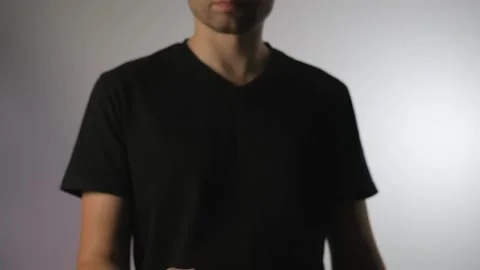 A guy uses deodorant, a man uses adicalon Stock Footage 265146565