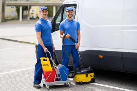 Guy With Vacuum Cleaner Stock Photos
