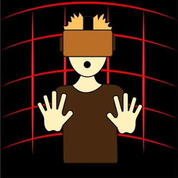 Guy with vr glasses Stock Illustration