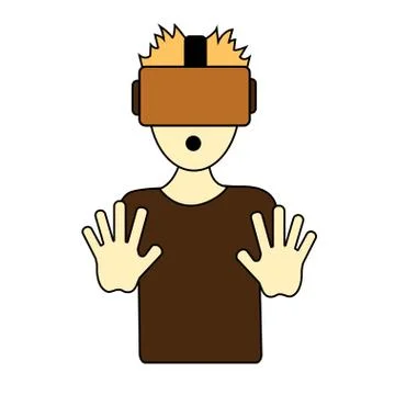 Guy with vr glasses Stock Illustration