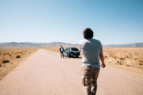 Guy walking Foto stock