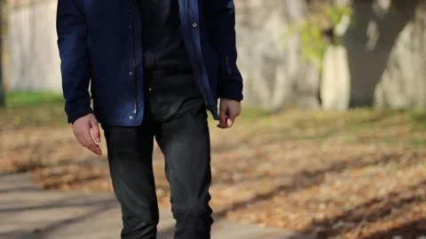 Guy walks through an abandoned building Stock Footage 130740334