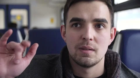   Guy Waved at Someone. Close-up Stock Footage 144636016