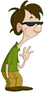 Guy waving hello Stock Illustration