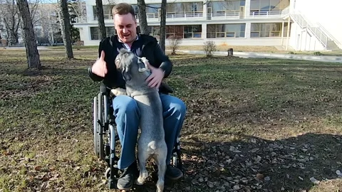 The guy in the wheelchair Stock Footage 153526049