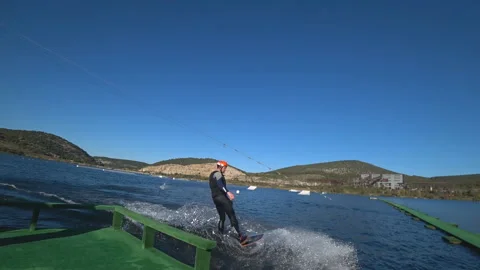 The guy who rides the surfboard Stock Footage 98562269