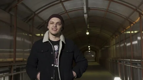 Guy winks and laughs Stock Footage 80479775