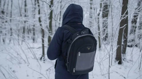 The Guy in the Woods Stock Footage 67461748