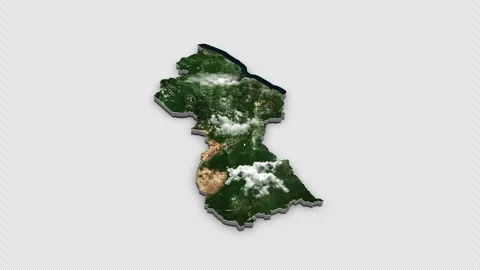 Guyana 3D Country Map Animation Transparent Alpha Stock Footage 277998518