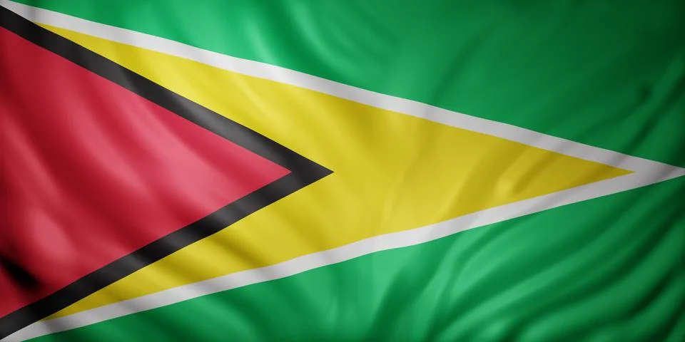Guyana 3d flag Stock Illustration