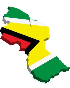 Guyana - 3D map country Stock Illustration