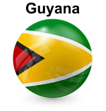 Guyana ball flag Stock Illustration
