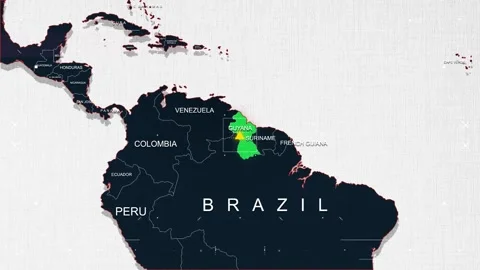 Guyana Breaking News Map Documentary Style Stock Footage 291437514