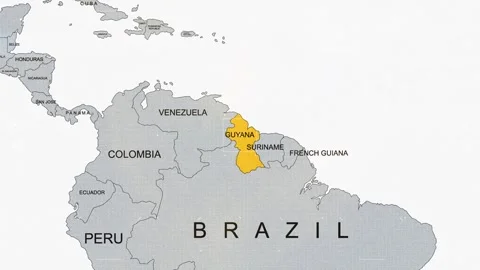 Guyana Breaking News Map Stock Footage 291437517